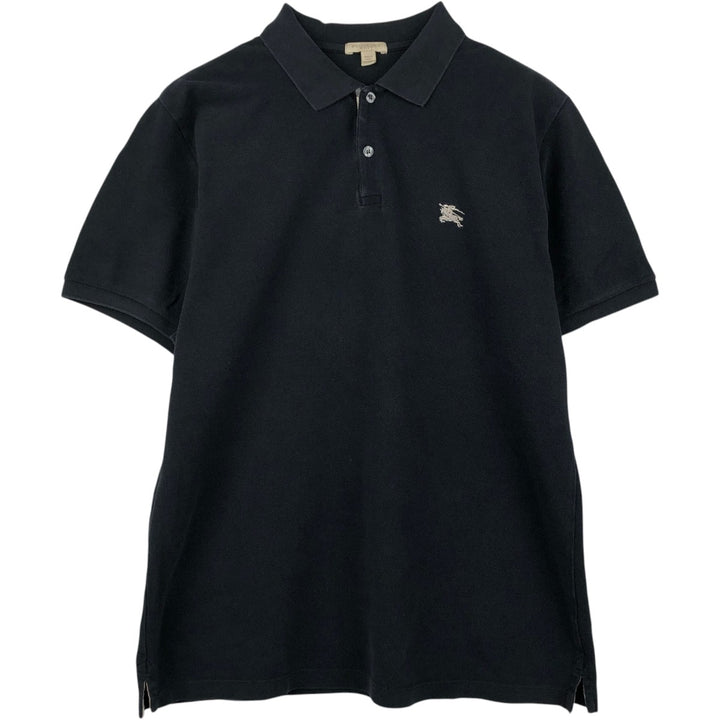 Burberry's BRIT short sleeve polo shirt, men's size L cotton black type Vintage Second Hand