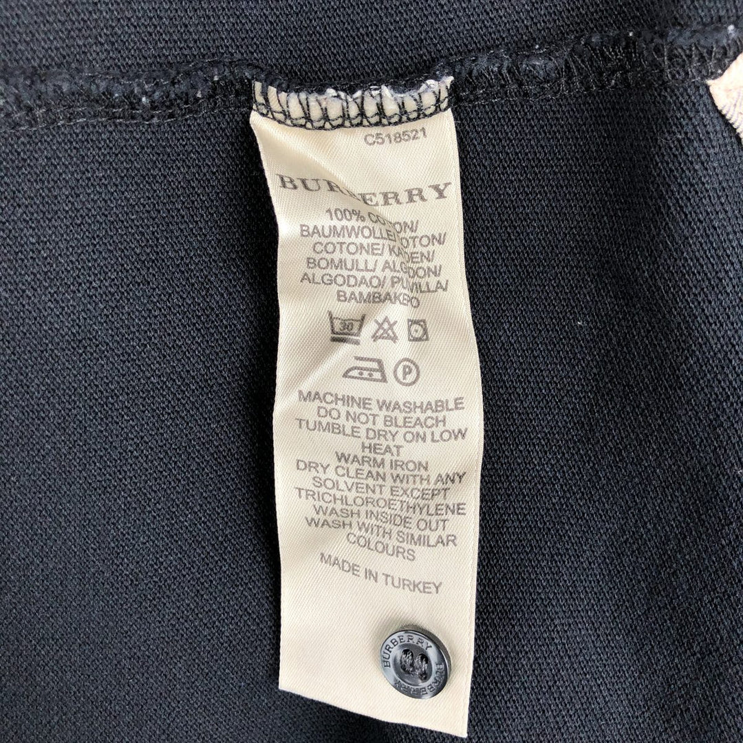 Burberry's BRIT short sleeve polo shirt, men's size L cotton black type Vintage Second Hand
