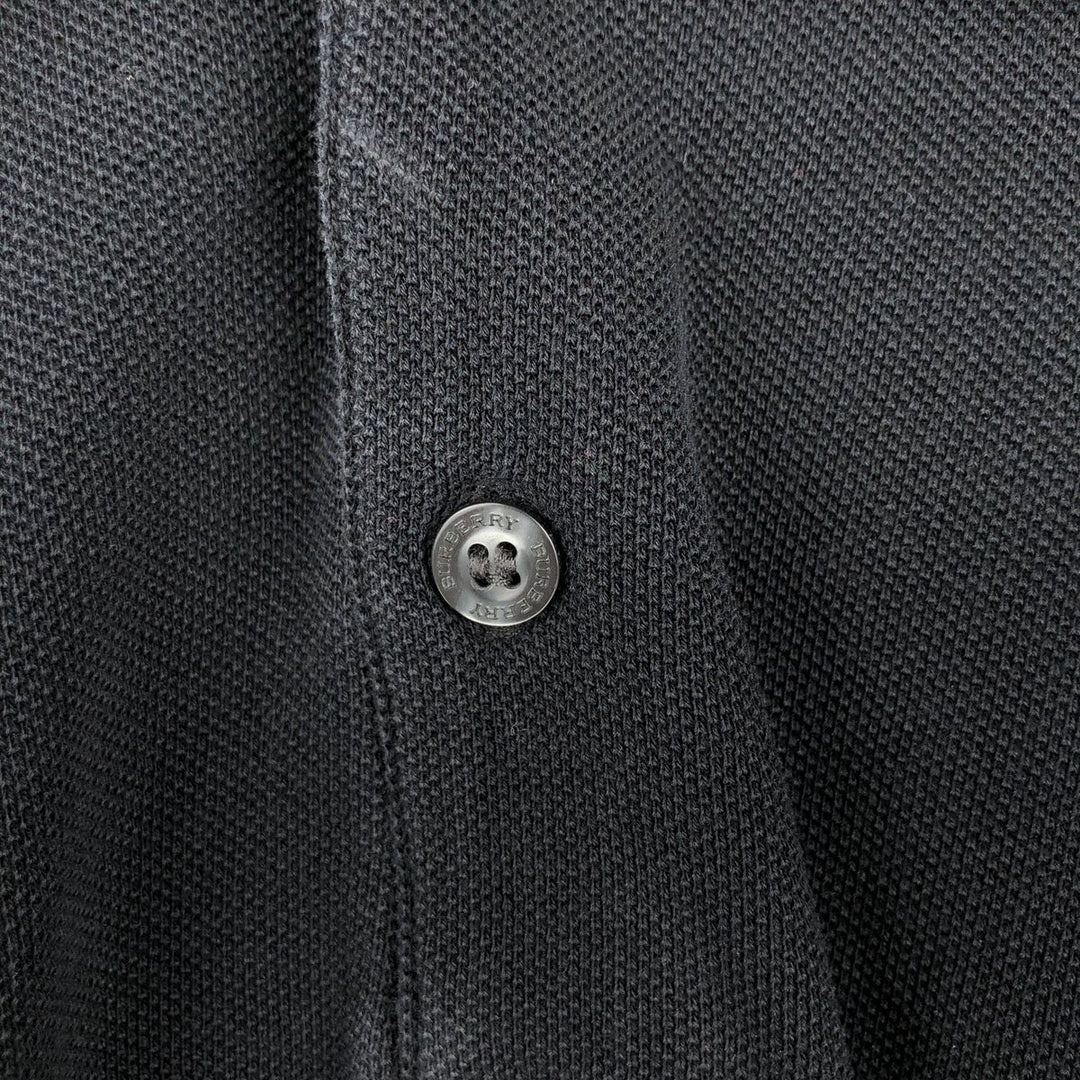 Burberry's BRIT short sleeve polo shirt, men's size L cotton black type Vintage Second Hand