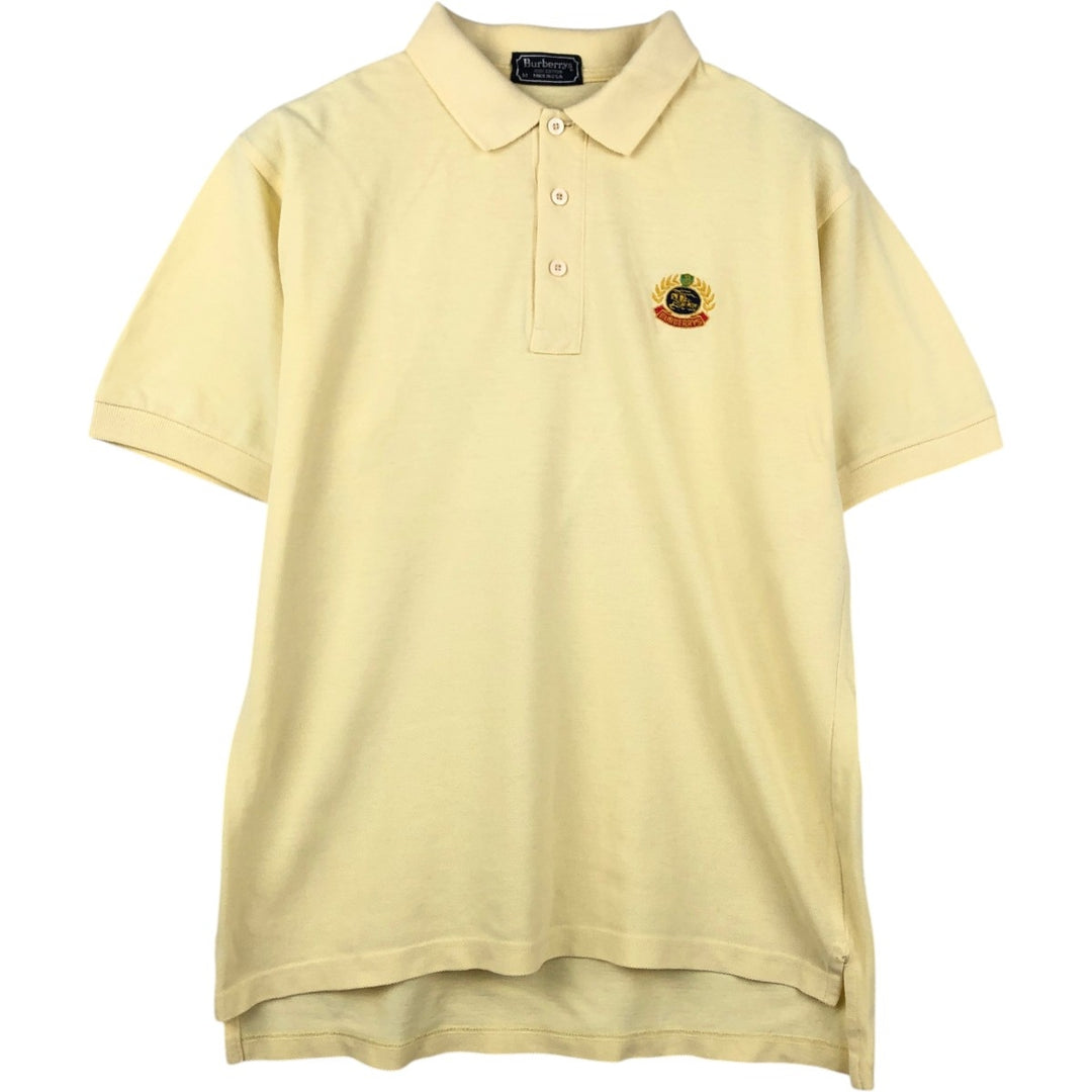 Burberry's short sleeve polo shirt, made in the USA, size M for men cotton yellow type Vintage Second Hand