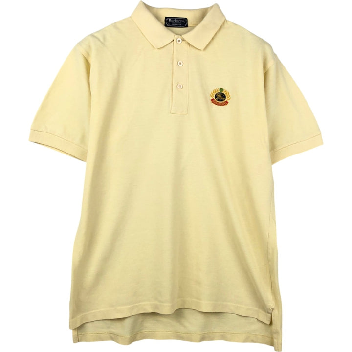Burberry's short sleeve polo shirt, made in the USA, size M for men cotton yellow type Vintage Second Hand