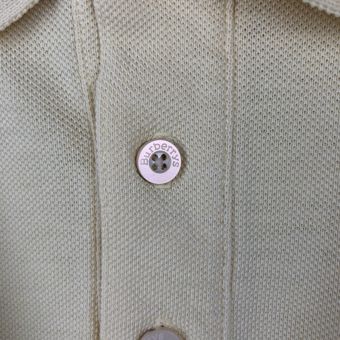 Burberry's short sleeve polo shirt, made in the USA, size M for men cotton yellow type Vintage Second Hand