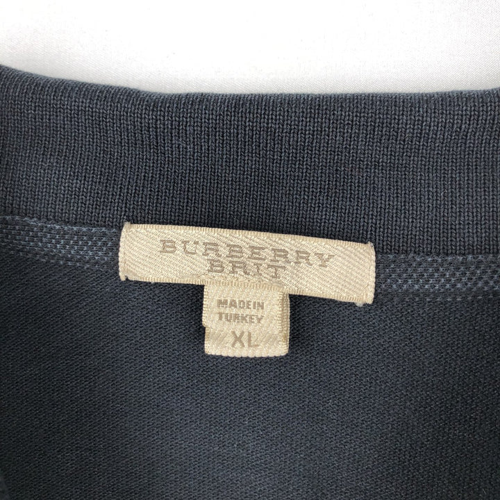 Burberry's BRIT short-sleeved polo shirt, men's size XL cotton black type Vintage Second Hand