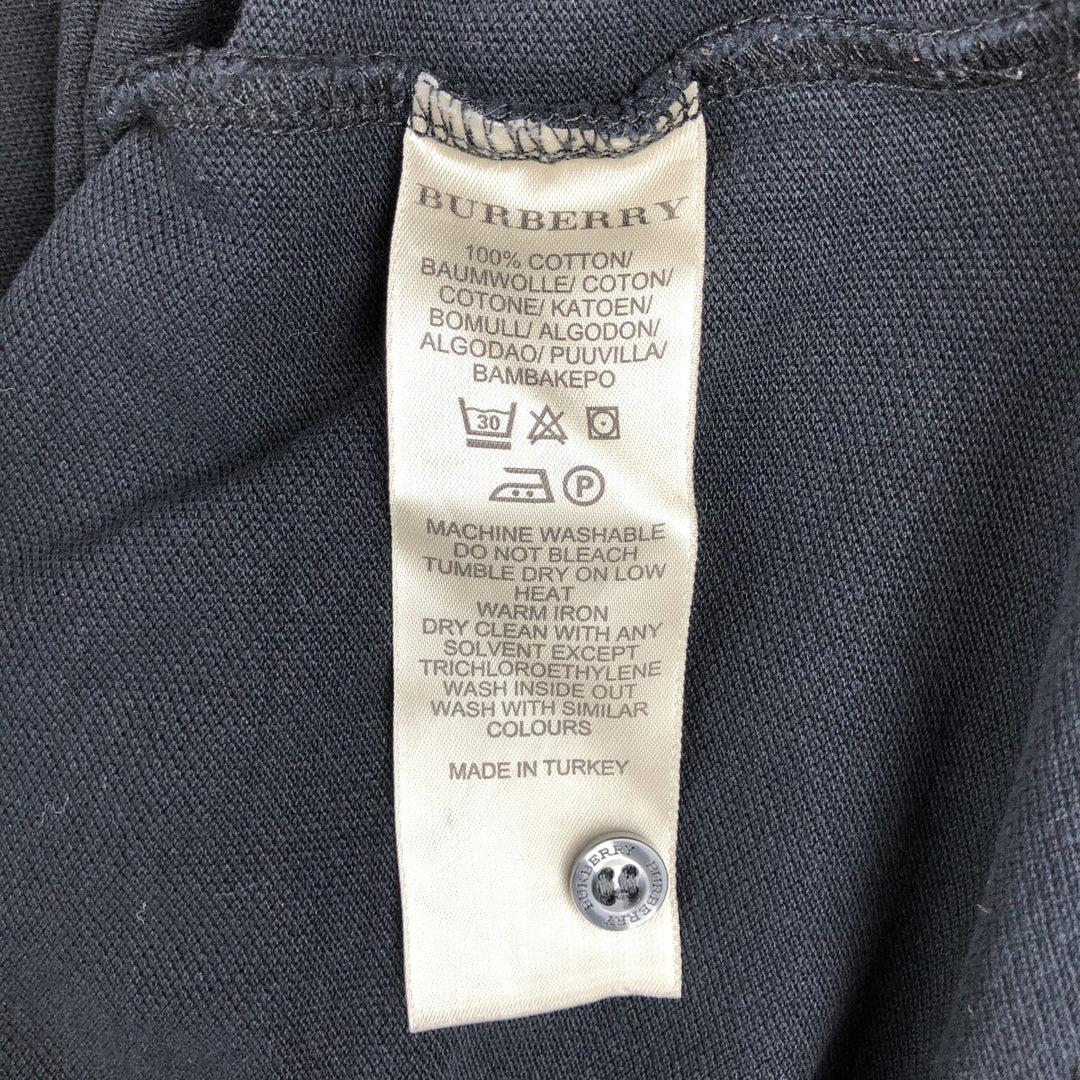 Burberry's BRIT short-sleeved polo shirt, men's size XL cotton black type Vintage Second Hand