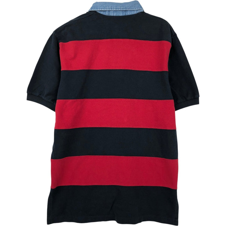 Ralph Lauren POLO by Ralph Lauren short sleeve striped polo shirt, men's size L cotton navy blue type Vintage Second Hand