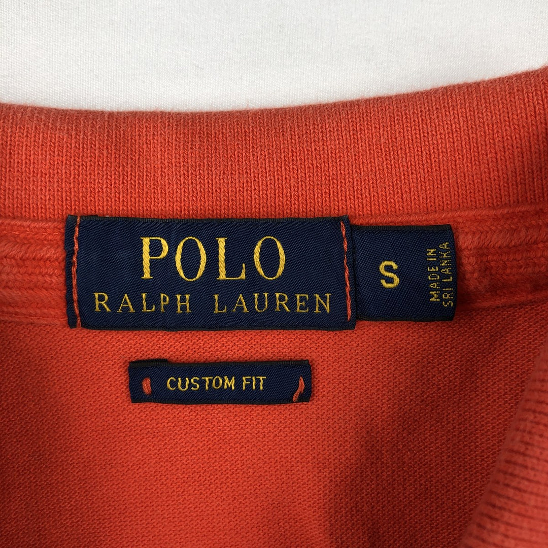 Ralph Lauren POLO RALPH LAUREN CUSTOM FIT short sleeve polo shirt men's size S cotton orange type Vintage Second Hand