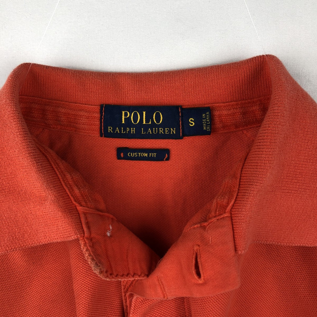 Ralph Lauren POLO RALPH LAUREN CUSTOM FIT short sleeve polo shirt men's size S cotton orange type Vintage Second Hand