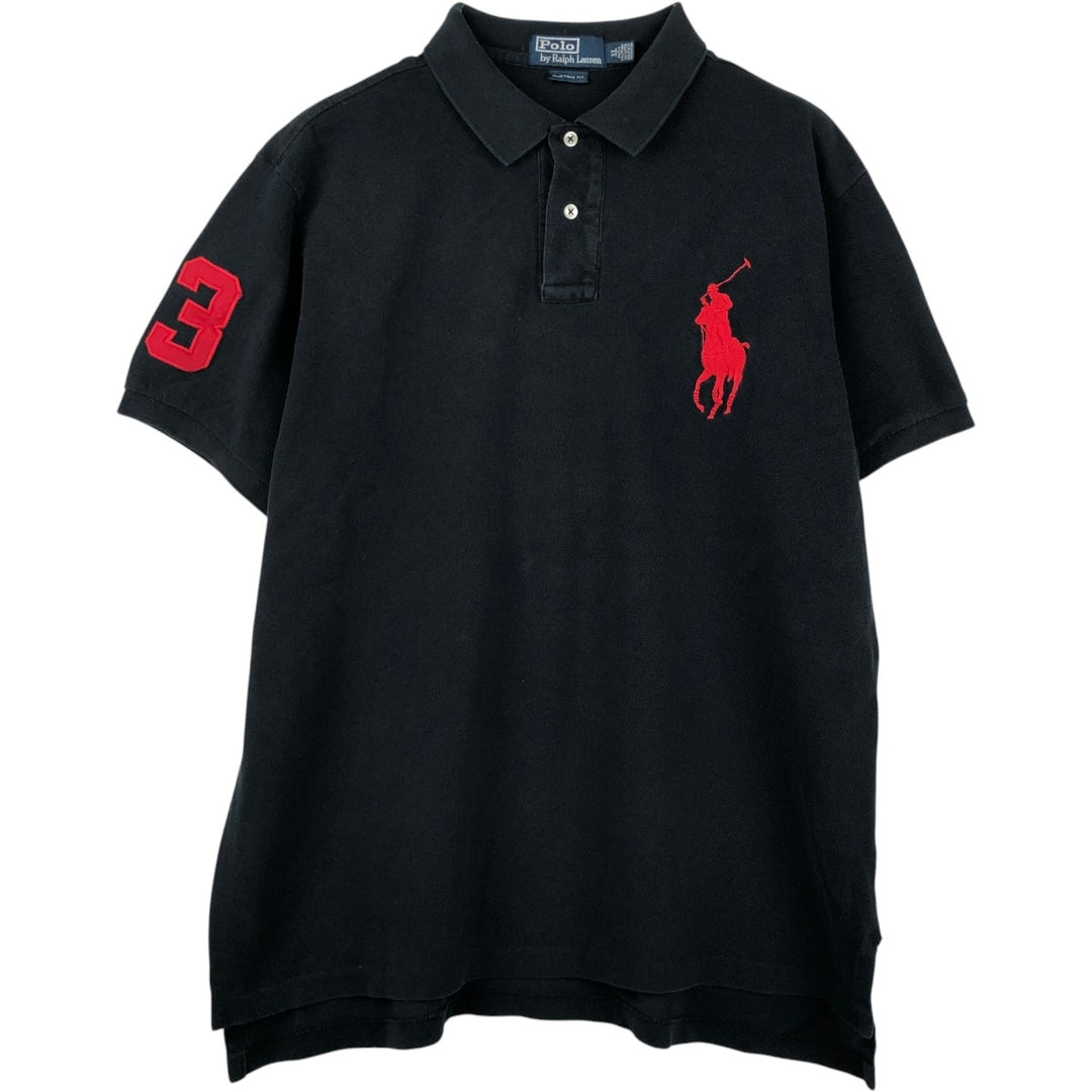 Ralph Lauren POLO by Ralph Lauren CUSTOM FIT Big Pony Short Sleeve Polo Shirt Men's XL cotton black type Vintage Second Hand