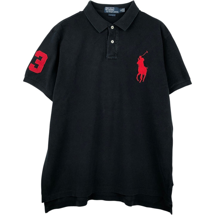 Ralph Lauren POLO by Ralph Lauren CUSTOM FIT Big Pony Short Sleeve Polo Shirt Men's XL cotton black type Vintage Second Hand