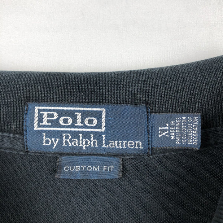 Ralph Lauren POLO by Ralph Lauren CUSTOM FIT Big Pony Short Sleeve Polo Shirt Men's XL cotton black type Vintage Second Hand