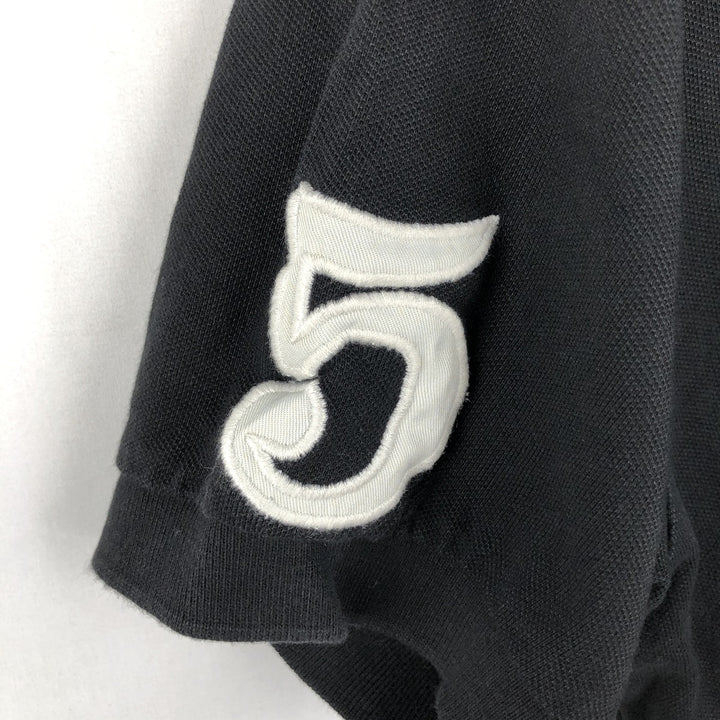 Ralph Lauren POLO by Ralph Lauren Triple Pony Short-Sleeve Polo Shirt, Men's Size XL (approx.) cotton black type Vintage Second Hand