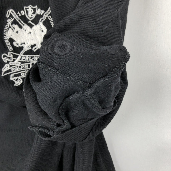 Ralph Lauren POLO by Ralph Lauren Triple Pony Short-Sleeve Polo Shirt, Men's Size XL (approx.) cotton black type Vintage Second Hand