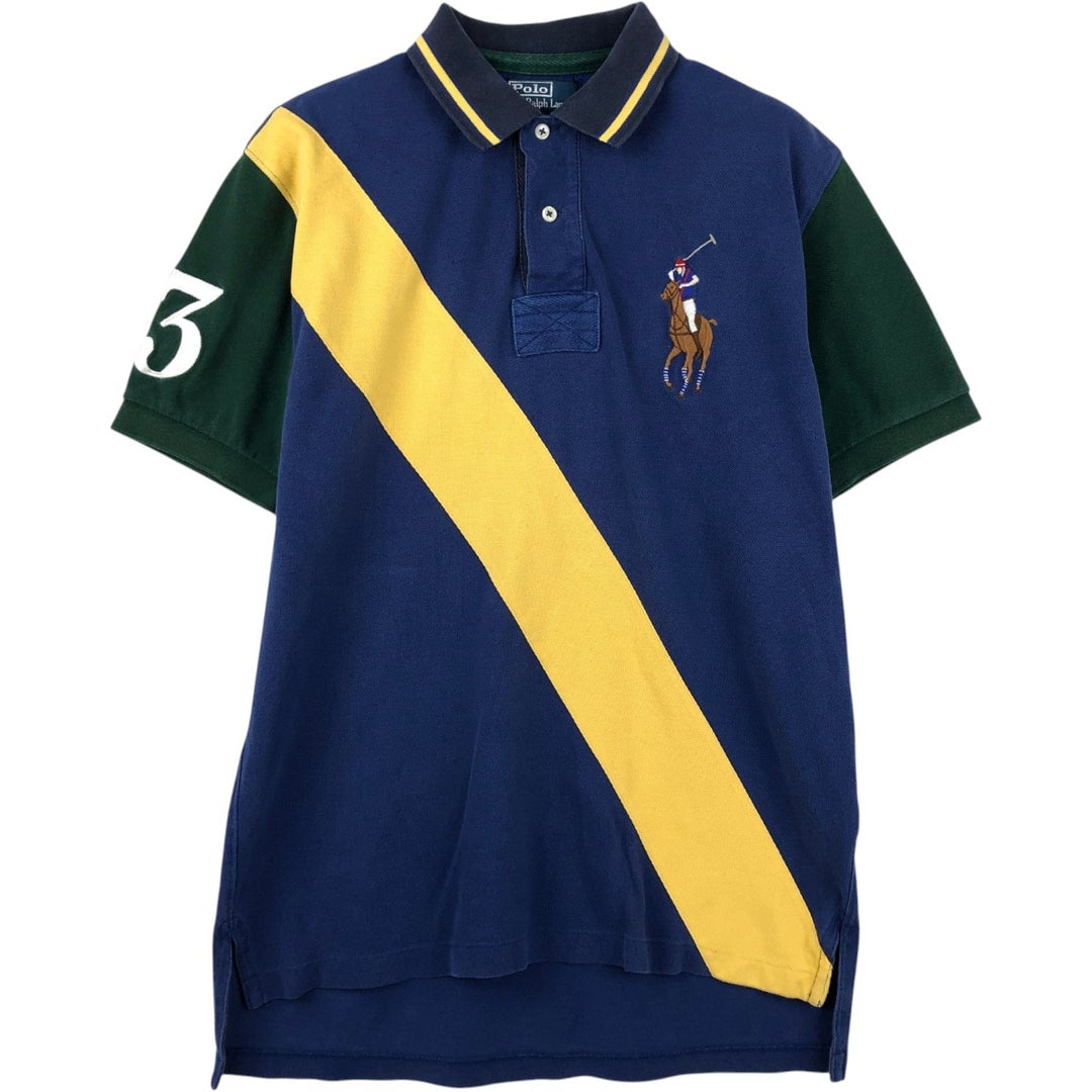 Ralph Lauren POLO by Ralph Lauren Big Pony Short Sleeve Polo Shirt Men's M cotton blue type Vintage Second Hand