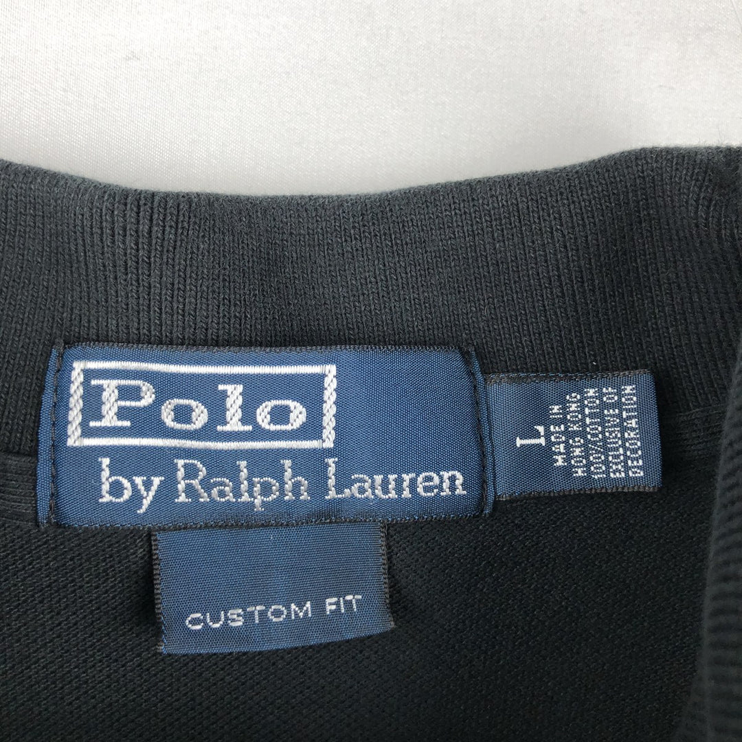 Ralph Lauren POLO by Ralph Lauren CUSTOM FIT Big Pony Short Sleeve Polo Shirt Men's L size cotton black type Vintage Second Hand
