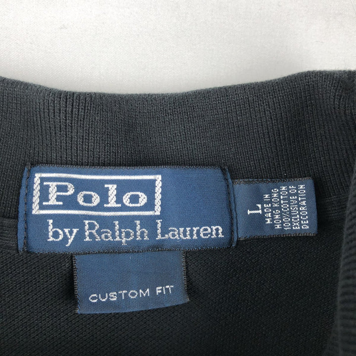 Ralph Lauren POLO by Ralph Lauren CUSTOM FIT Big Pony Short Sleeve Polo Shirt Men's L size cotton black type Vintage Second Hand
