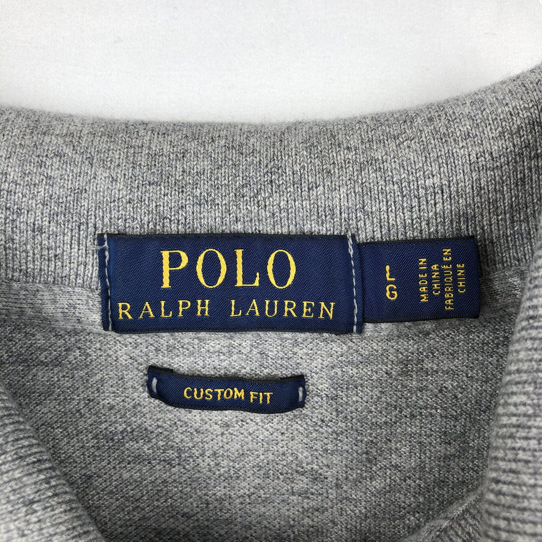 Ralph Lauren POLO RALPH LAUREN CUSTOM FIT Polo Bear Short-Sleeve Polo Shirt (Men's Size L equivalent) cotton gray type Vintage Second Hand