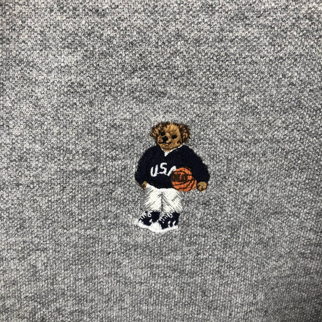Ralph Lauren POLO RALPH LAUREN CUSTOM FIT Polo Bear Short-Sleeve Polo Shirt (Men's Size L equivalent) cotton gray type Vintage Second Hand