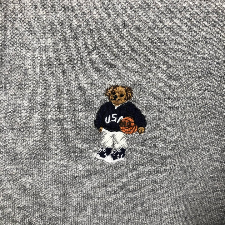 Ralph Lauren POLO RALPH LAUREN CUSTOM FIT Polo Bear Short-Sleeve Polo Shirt (Men's Size L equivalent) cotton gray type Vintage Second Hand