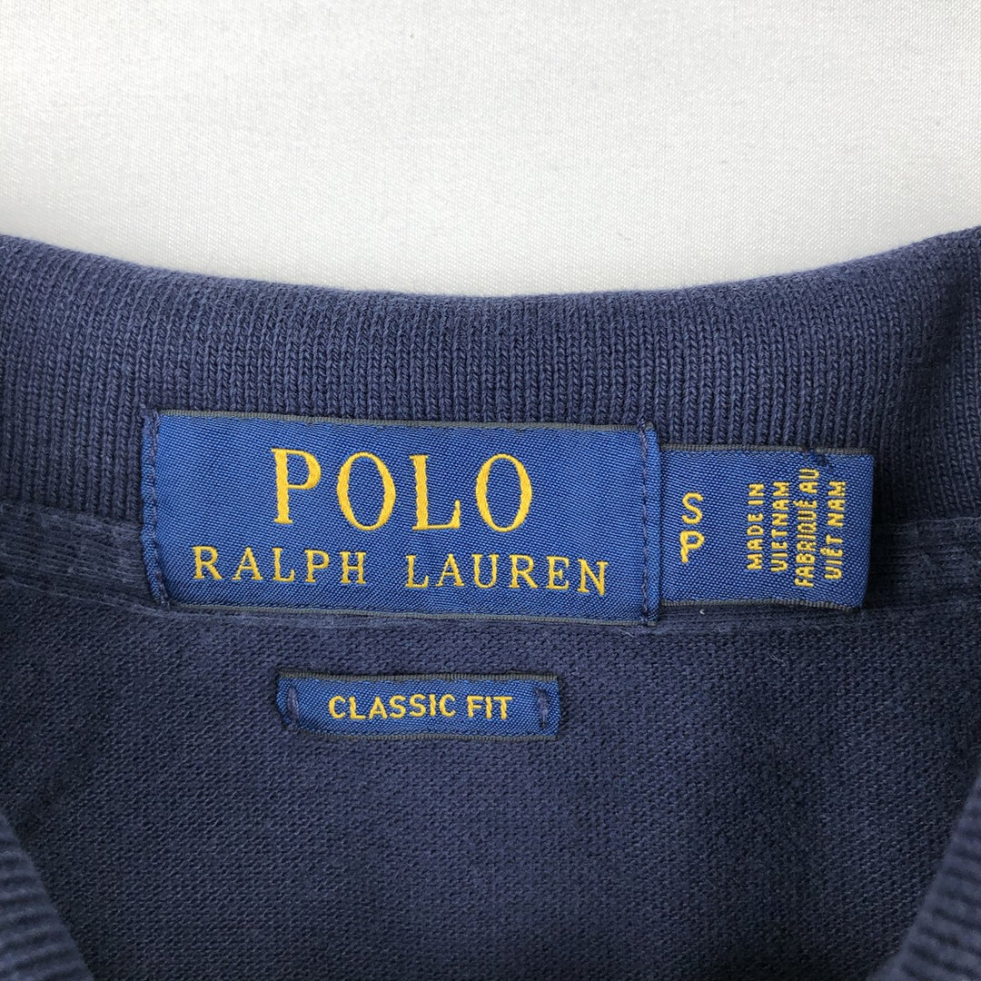 Ralph Lauren POLO RALPH LAUREN CLASSIC FIT Polo Bear Short-Sleeve Polo Shirt (Men's Size S) cotton navy blue type Vintage Second Hand