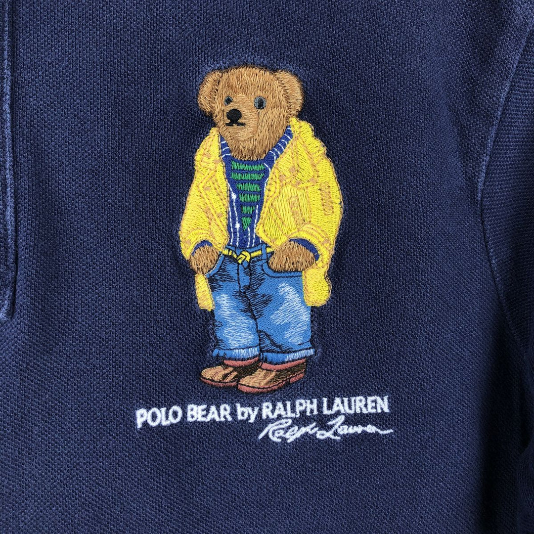 Ralph Lauren POLO RALPH LAUREN CLASSIC FIT Polo Bear Short-Sleeve Polo Shirt (Men's Size S) cotton navy blue type Vintage Second Hand