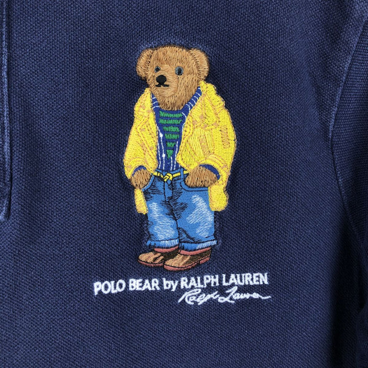Ralph Lauren POLO RALPH LAUREN CLASSIC FIT Polo Bear Short-Sleeve Polo Shirt (Men's Size S) cotton navy blue type Vintage Second Hand