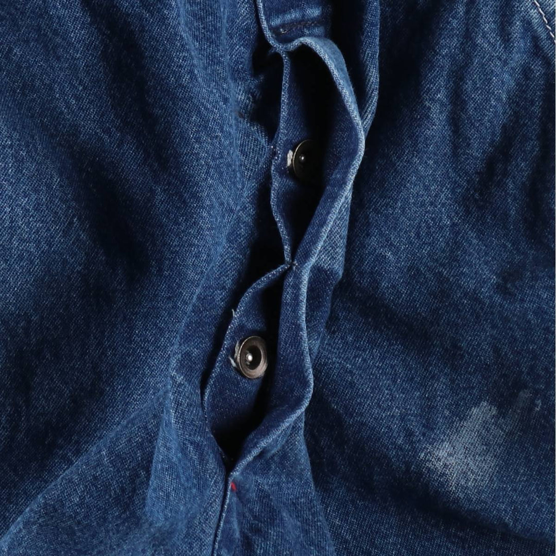 Round House denim overalls, made in the USA, men's size W34 (approx.), vintage. cotton blue type Vintage Second Hand