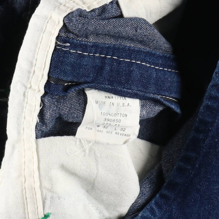 Key denim overalls, made in the USA, men's size W32 (approx.). cotton blue type Vintage Second Hand