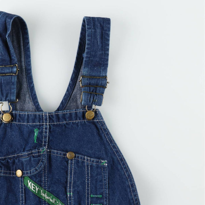 Key denim overalls, made in the USA, men's size W32 (approx.). cotton blue type Vintage Second Hand