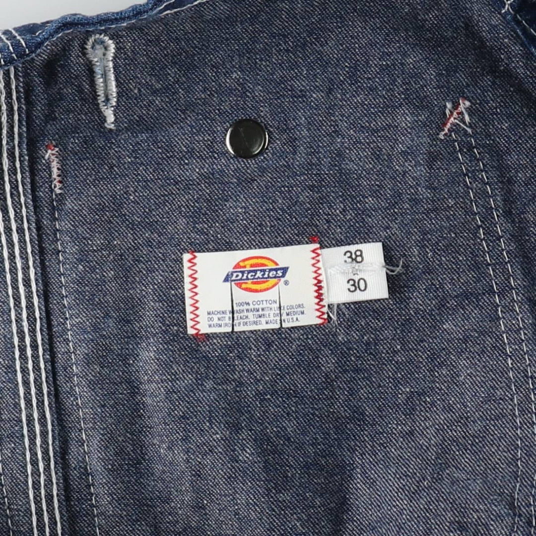 Dark navy 80s-90'S Dickies denim overalls, made in USA, men's size W38 equivalent, vintage. cotton blue type Vintage Second Hand