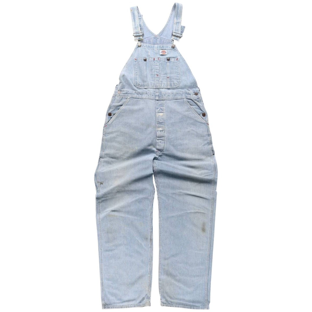 Dickies hickory stripe overalls, men's size W36 (approx.), vintage. cotton blue type Vintage Second Hand