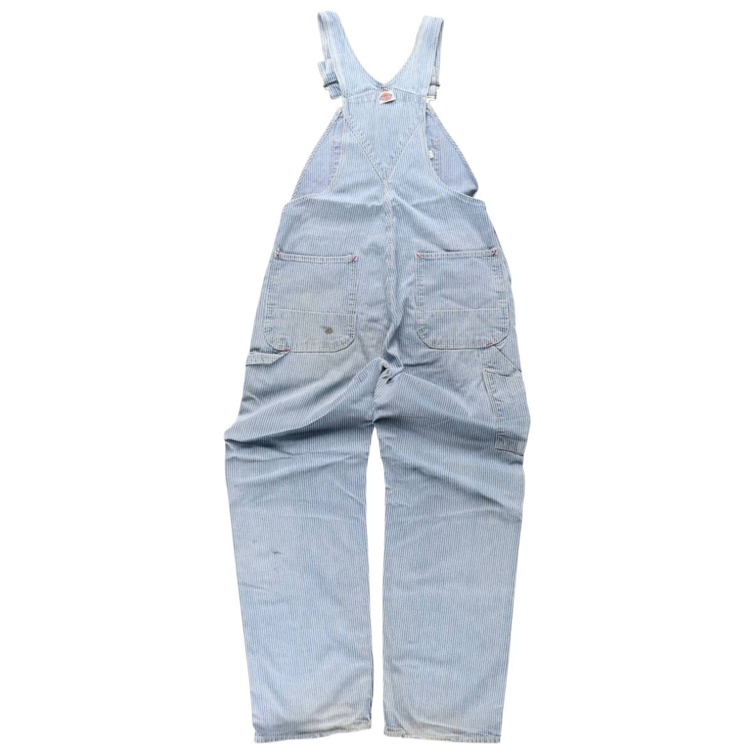 Dickies hickory stripe overalls, men's size W36 (approx.), vintage. cotton blue type Vintage Second Hand