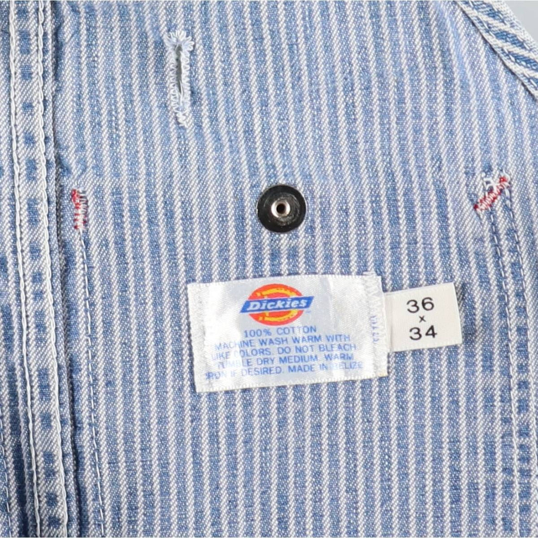 Dickies hickory stripe overalls, men's size W36 (approx.), vintage. cotton blue type Vintage Second Hand