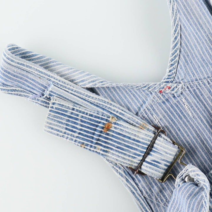 Dickies hickory stripe overalls, men's size W36 (approx.), vintage. cotton blue type Vintage Second Hand