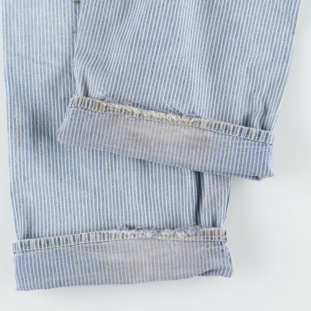 Dickies hickory stripe overalls, men's size W36 (approx.), vintage. cotton blue type Vintage Second Hand
