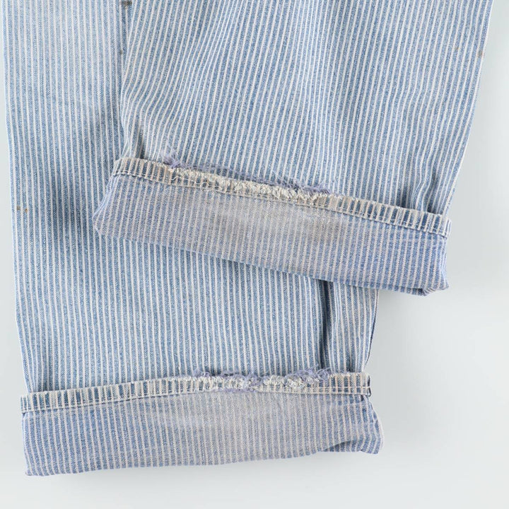 Dickies hickory stripe overalls, men's size W36 (approx.), vintage. cotton blue type Vintage Second Hand