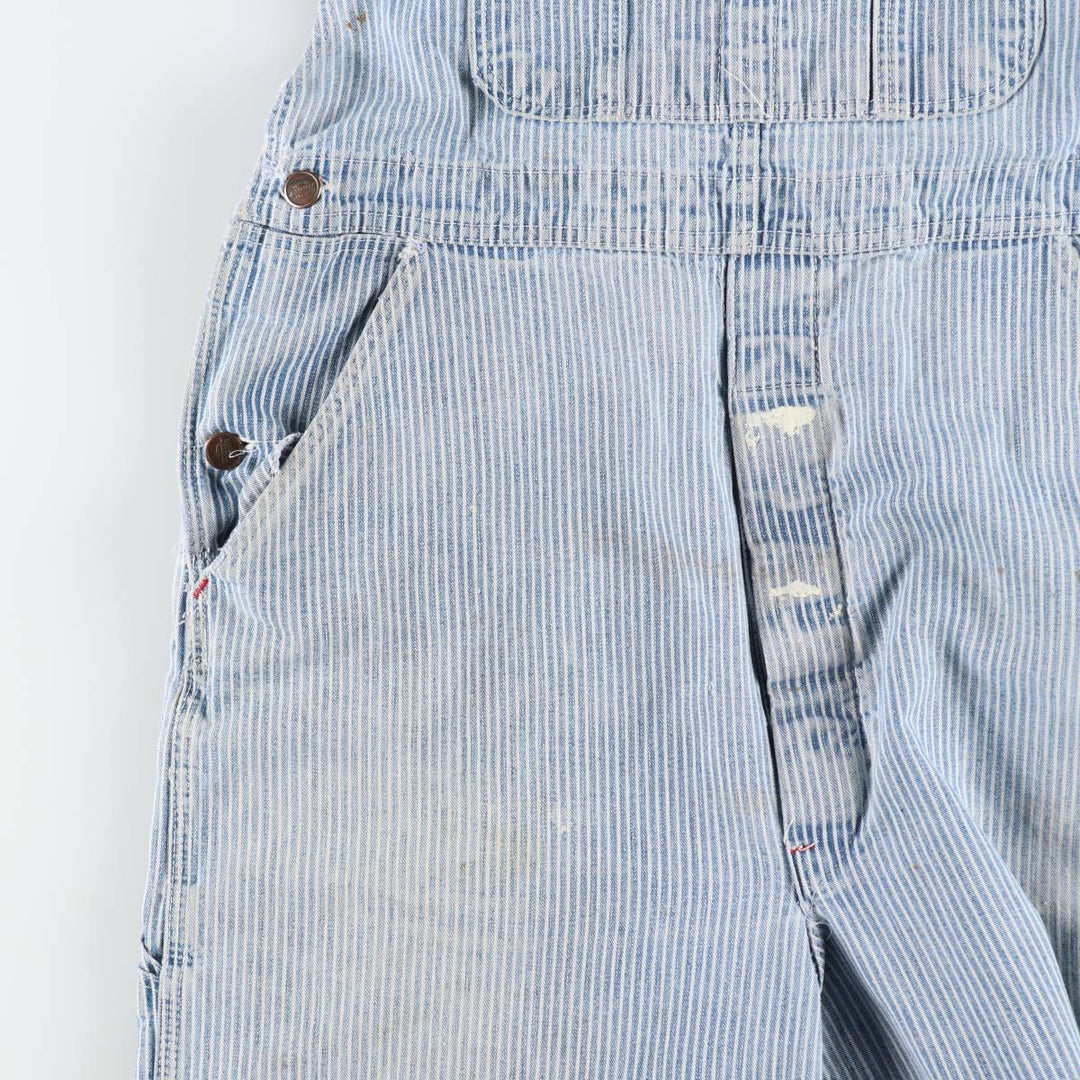 Dickies hickory stripe overalls, men's size W36 (approx.), vintage. cotton blue type Vintage Second Hand