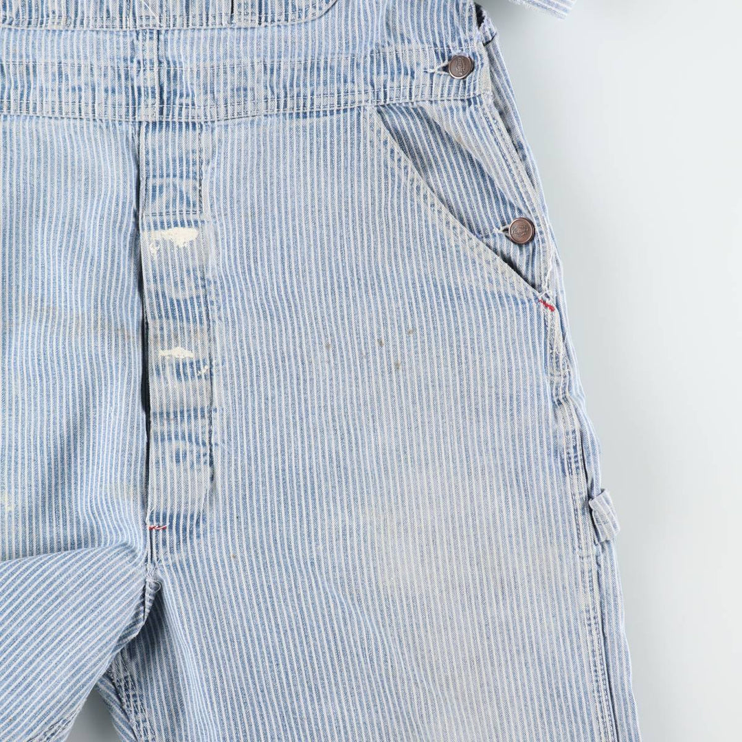 Dickies hickory stripe overalls, men's size W36 (approx.), vintage. cotton blue type Vintage Second Hand