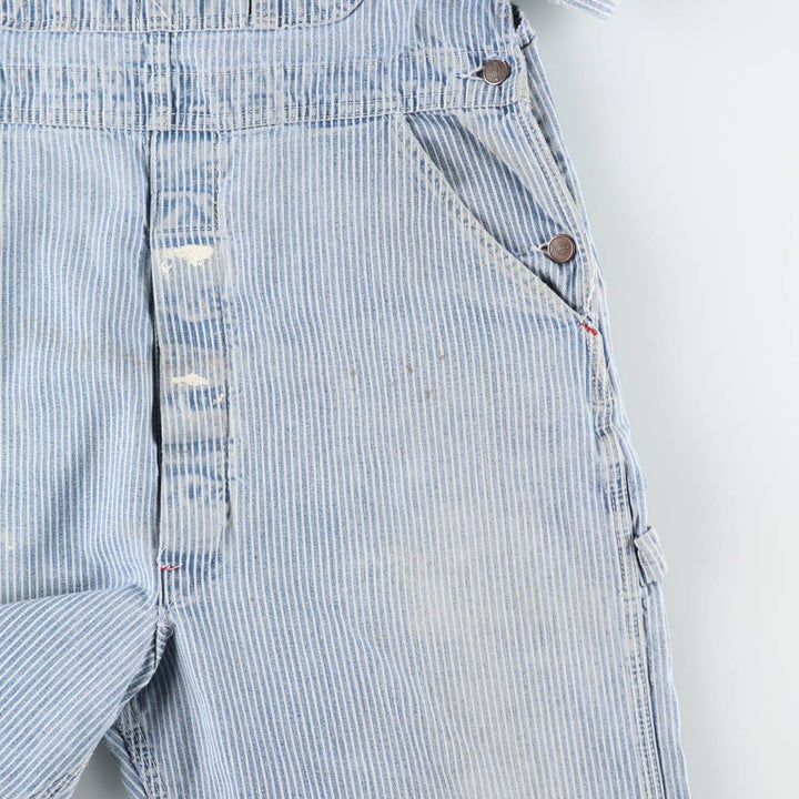 Dickies hickory stripe overalls, men's size W36 (approx.), vintage. cotton blue type Vintage Second Hand