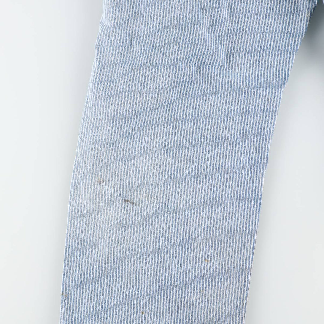 Dickies hickory stripe overalls, men's size W36 (approx.), vintage. cotton blue type Vintage Second Hand
