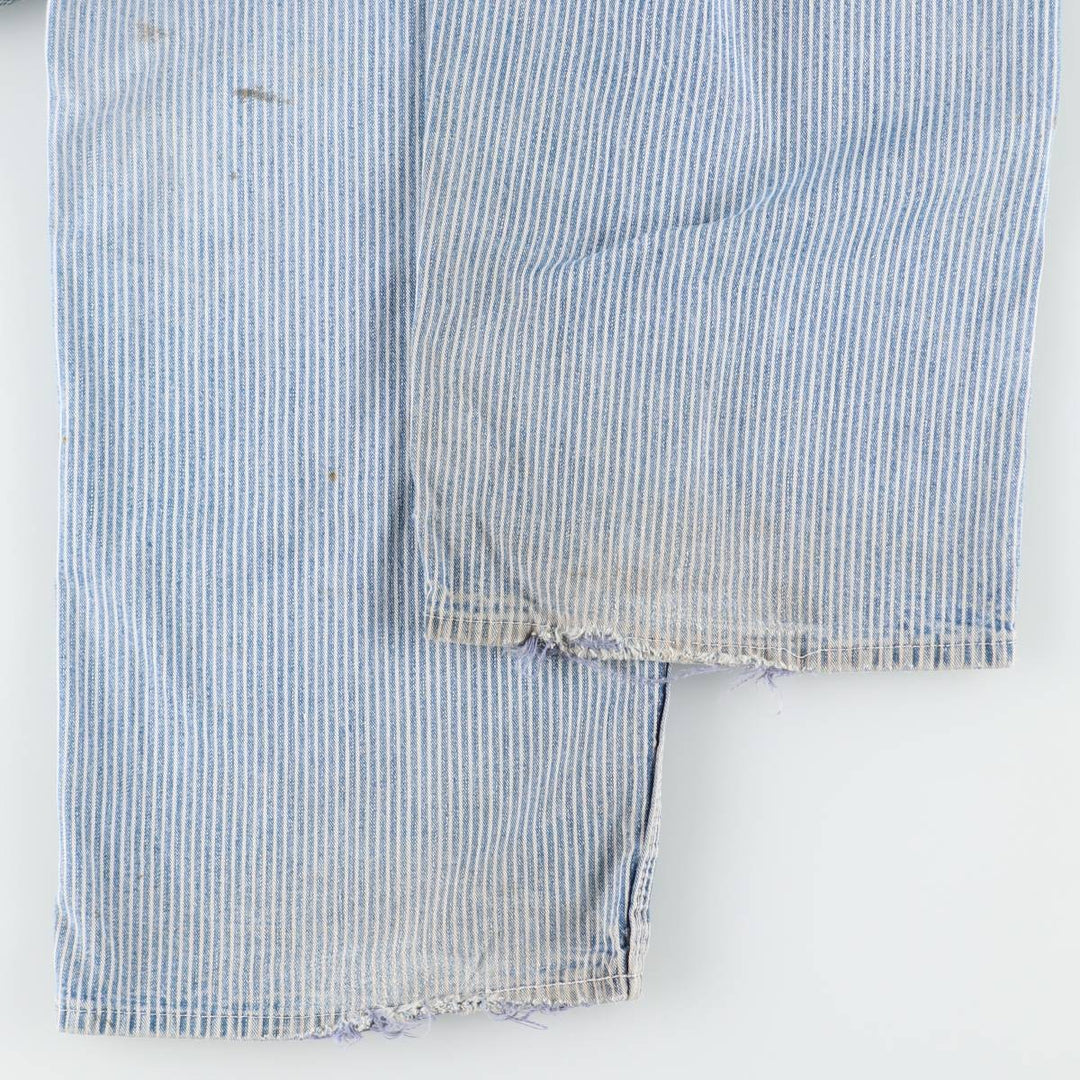 Dickies hickory stripe overalls, men's size W36 (approx.), vintage. cotton blue type Vintage Second Hand