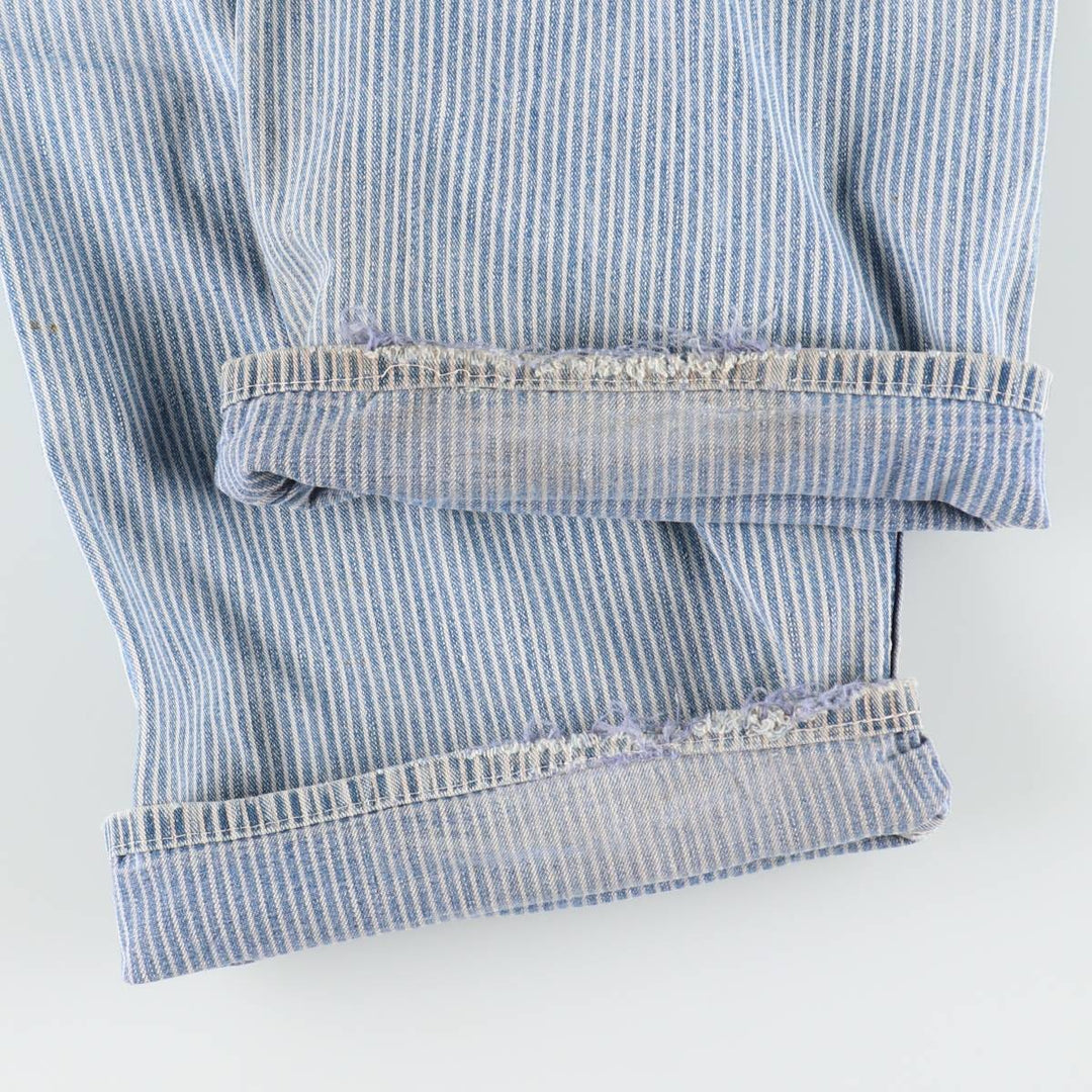Dickies hickory stripe overalls, men's size W36 (approx.), vintage. cotton blue type Vintage Second Hand