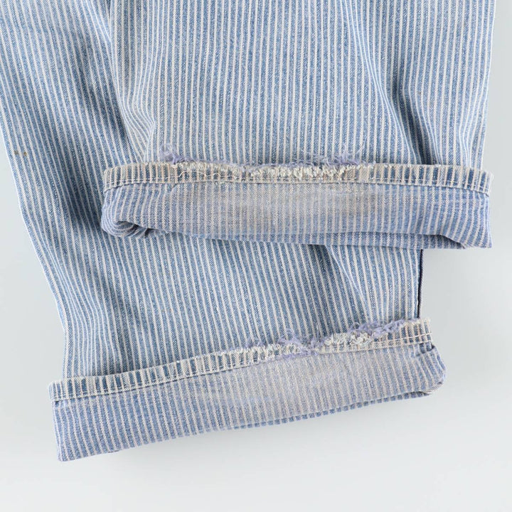 Dickies hickory stripe overalls, men's size W36 (approx.), vintage. cotton blue type Vintage Second Hand