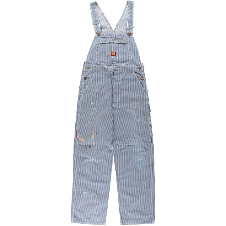 90'S Big Ben Hickory Stripe Denim Overalls, Made in USA, Men's W35 (approx.), Vintage cotton blue type Vintage Second Hand