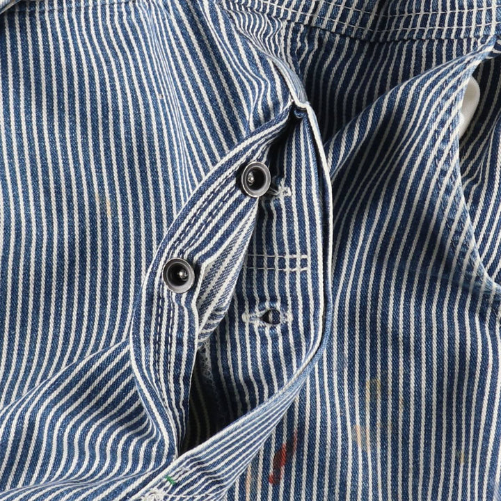 90'S Big Ben Hickory Stripe Denim Overalls, Made in USA, Men's W35 (approx.), Vintage cotton blue type Vintage Second Hand