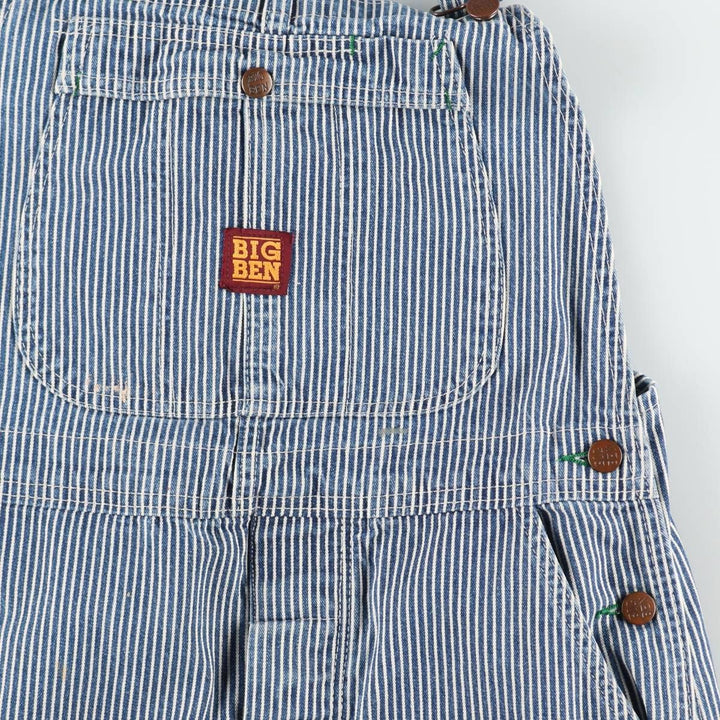 90'S Big Ben Hickory Stripe Denim Overalls, Made in USA, Men's W35 (approx.), Vintage cotton blue type Vintage Second Hand
