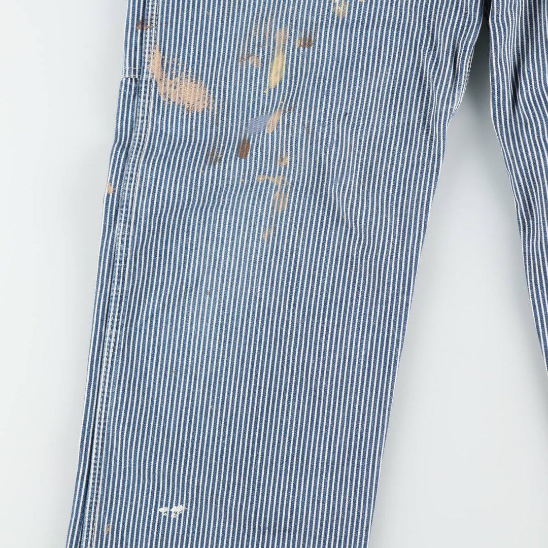 90'S Big Ben Hickory Stripe Denim Overalls, Made in USA, Men's W35 (approx.), Vintage cotton blue type Vintage Second Hand