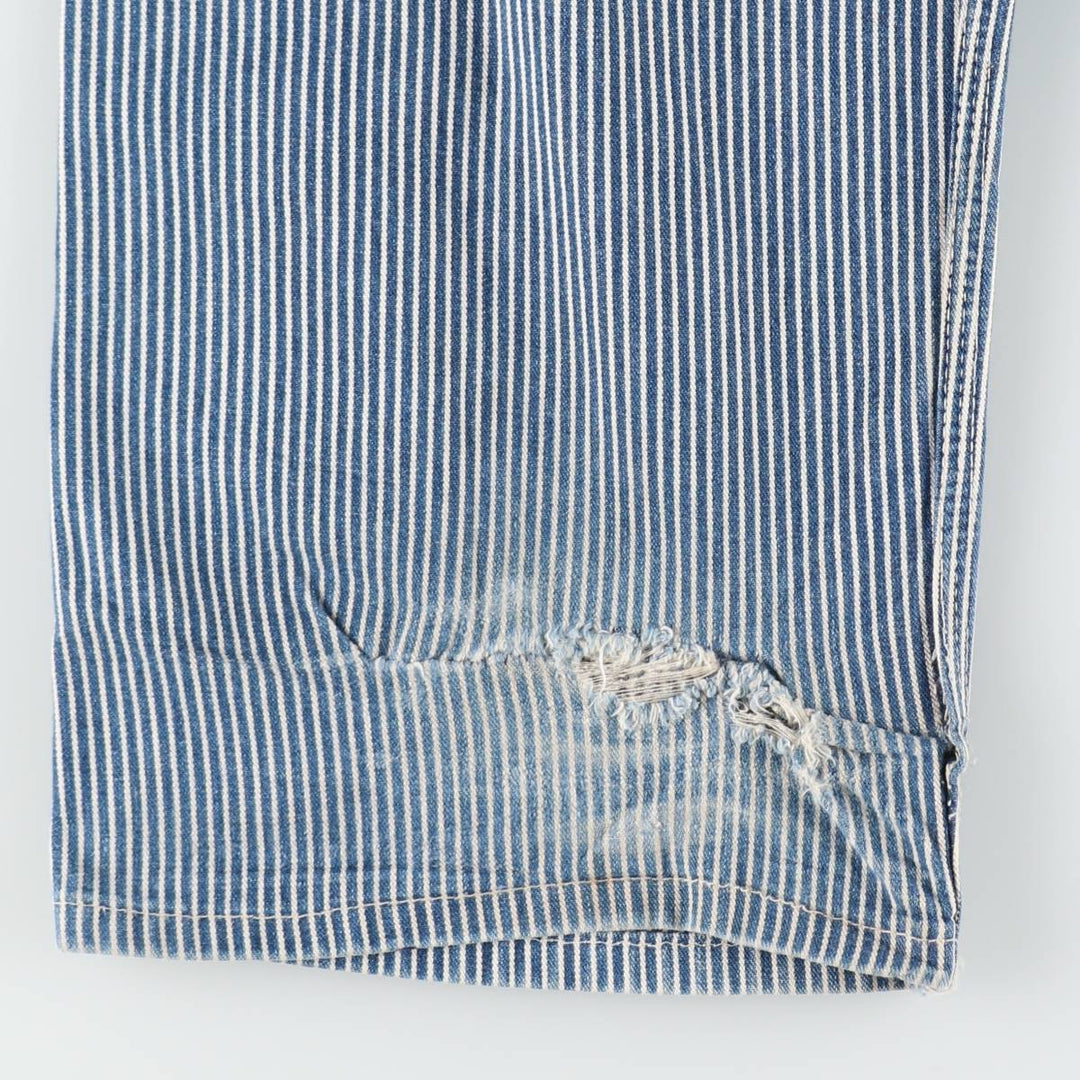 90'S Big Ben Hickory Stripe Denim Overalls, Made in USA, Men's W35 (approx.), Vintage cotton blue type Vintage Second Hand