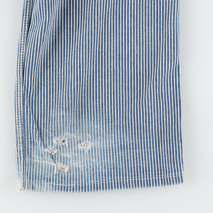 90'S Big Ben Hickory Stripe Denim Overalls, Made in USA, Men's W35 (approx.), Vintage cotton blue type Vintage Second Hand