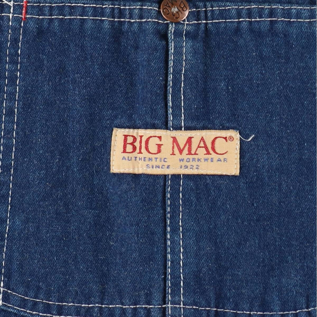 80s-90'S JC Penney BIG MAC denim overalls with apron, made in USA, men's size W31 (approx.), vintage. cotton blue type Vintage Second Hand