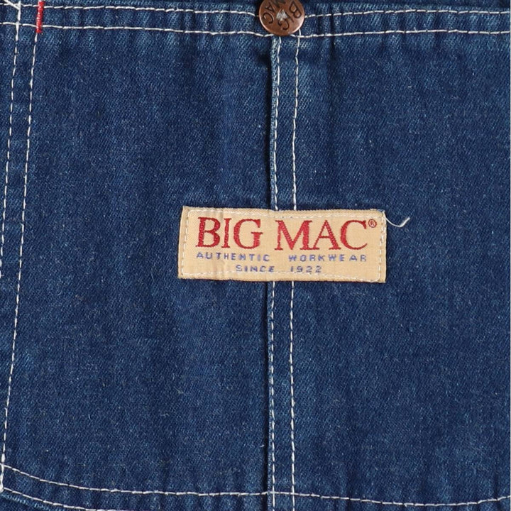 80s-90'S JC Penney BIG MAC denim overalls with apron, made in USA, men's size W31 (approx.), vintage. cotton blue type Vintage Second Hand
